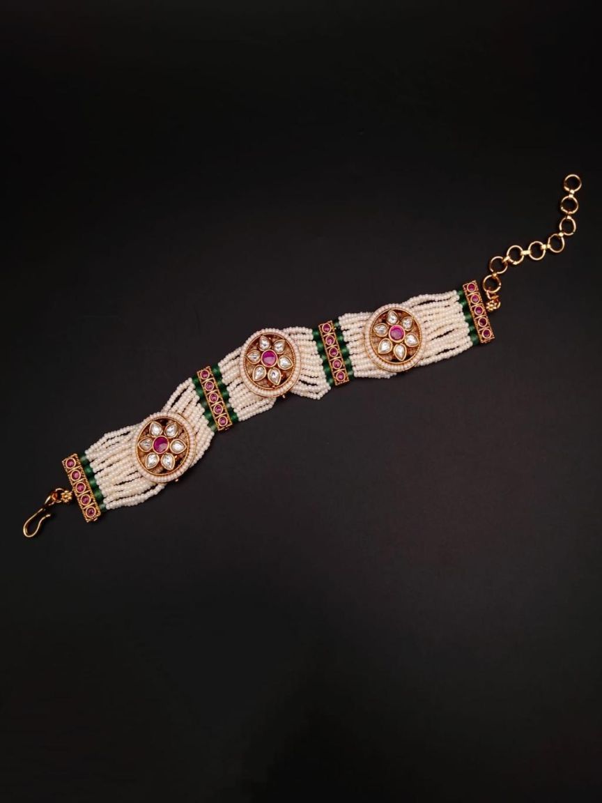 BRACELETS IN POLKI (GOLD POLISH) STYLE | DESIGN - 60015
