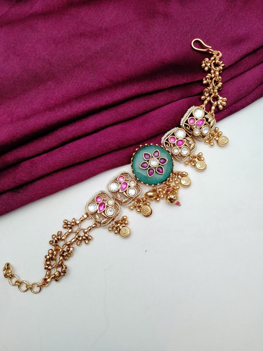 BRACELETS IN POLKI (GOLD POLISH) STYLE | DESIGN - 60024