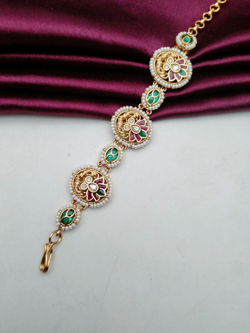 BRACELETS IN POLKI (GOLD POLISH) STYLE | DESIGN - 60030