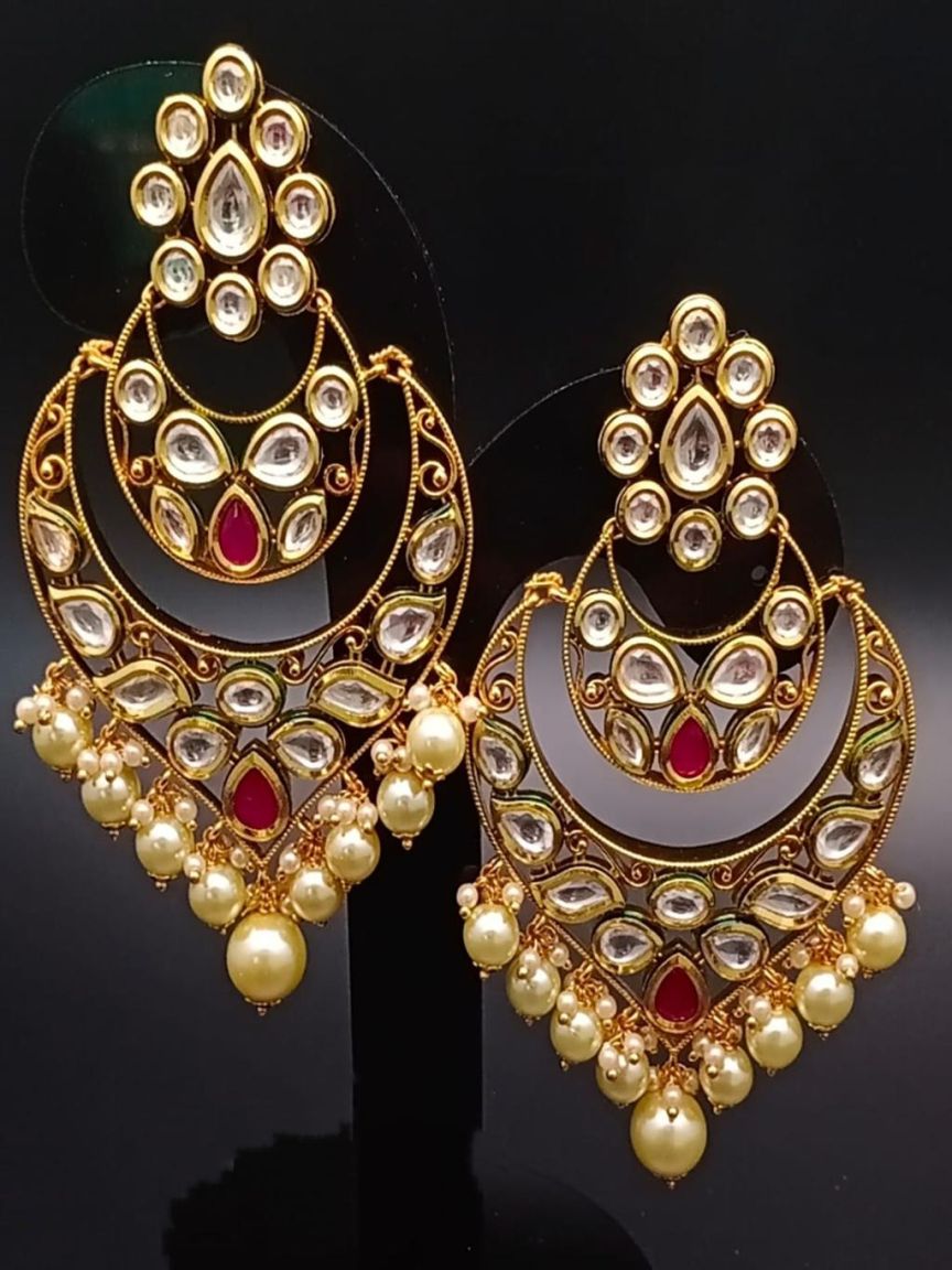 CHAND BALI IN KUNDAN (VILANDI) STYLE | DESIGN - 48011
