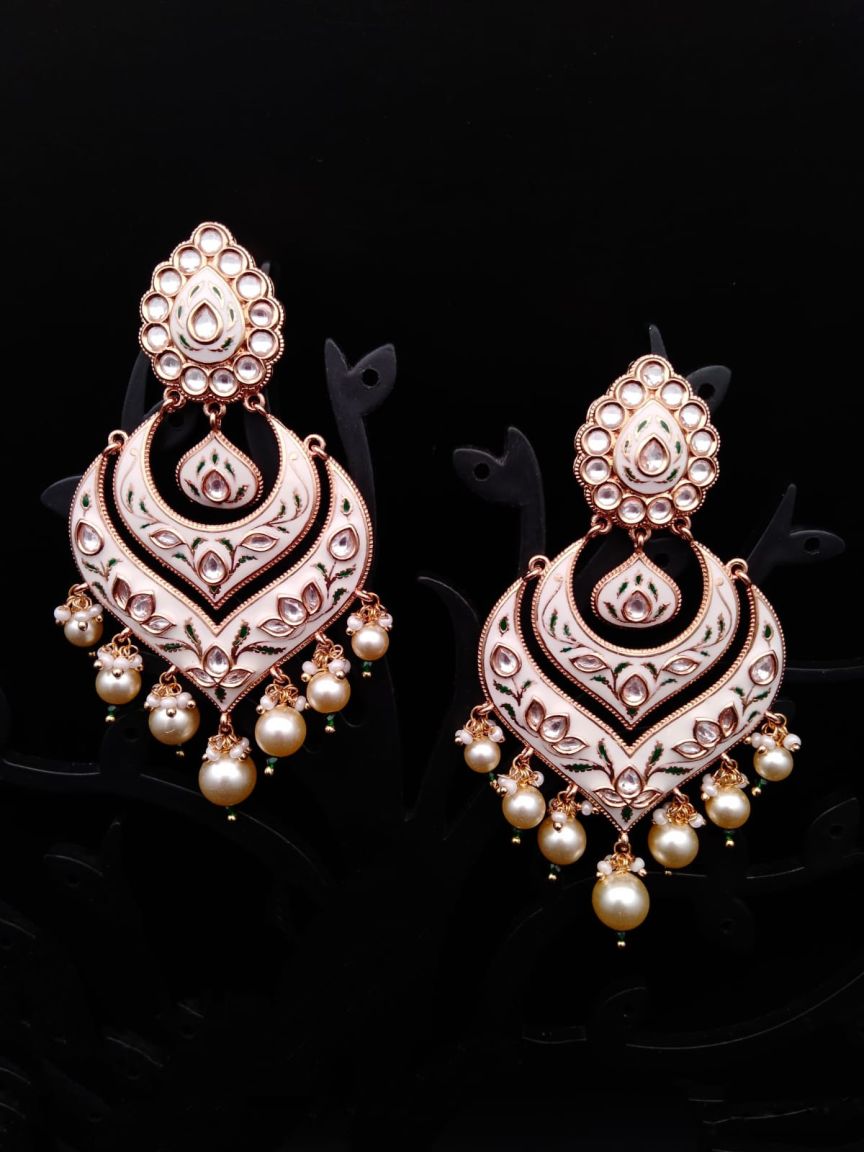 CHAND BALI IN KUNDAN (VILANDI) STYLE | DESIGN - 48045