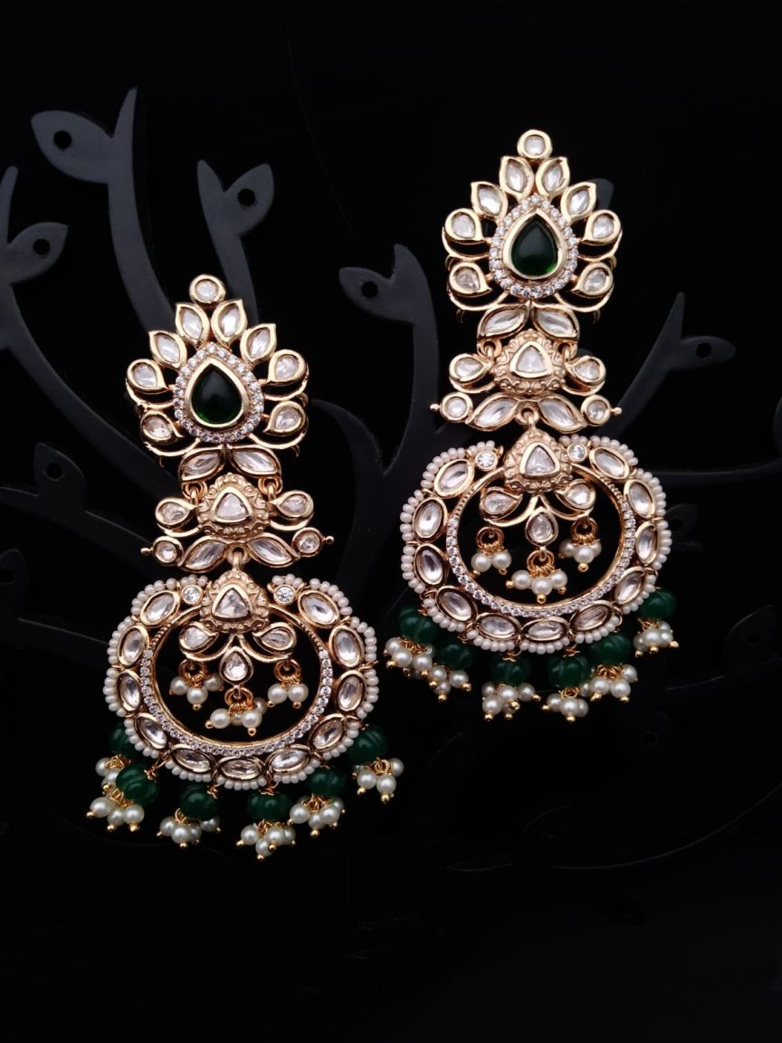 CHAND BALI IN KUNDAN (VILANDI) STYLE | DESIGN - 48051