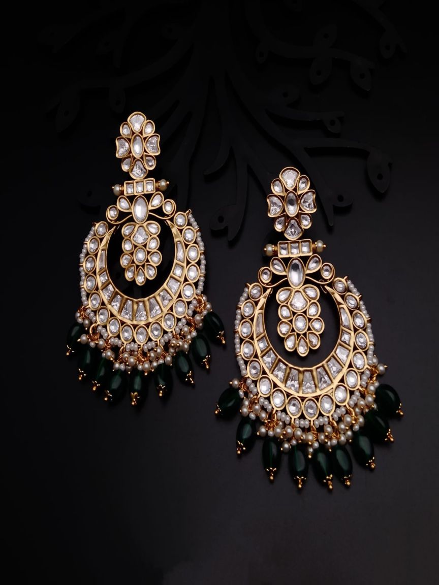 CHAND BALI IN KUNDAN (VILANDI) STYLE | DESIGN - 48056