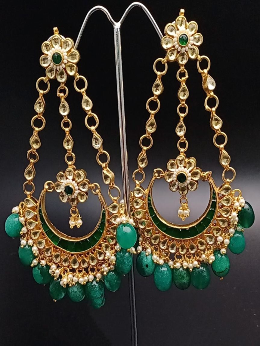 CHAND BALI IN KUNDAN (VILANDI) STYLE | DESIGN - 48061