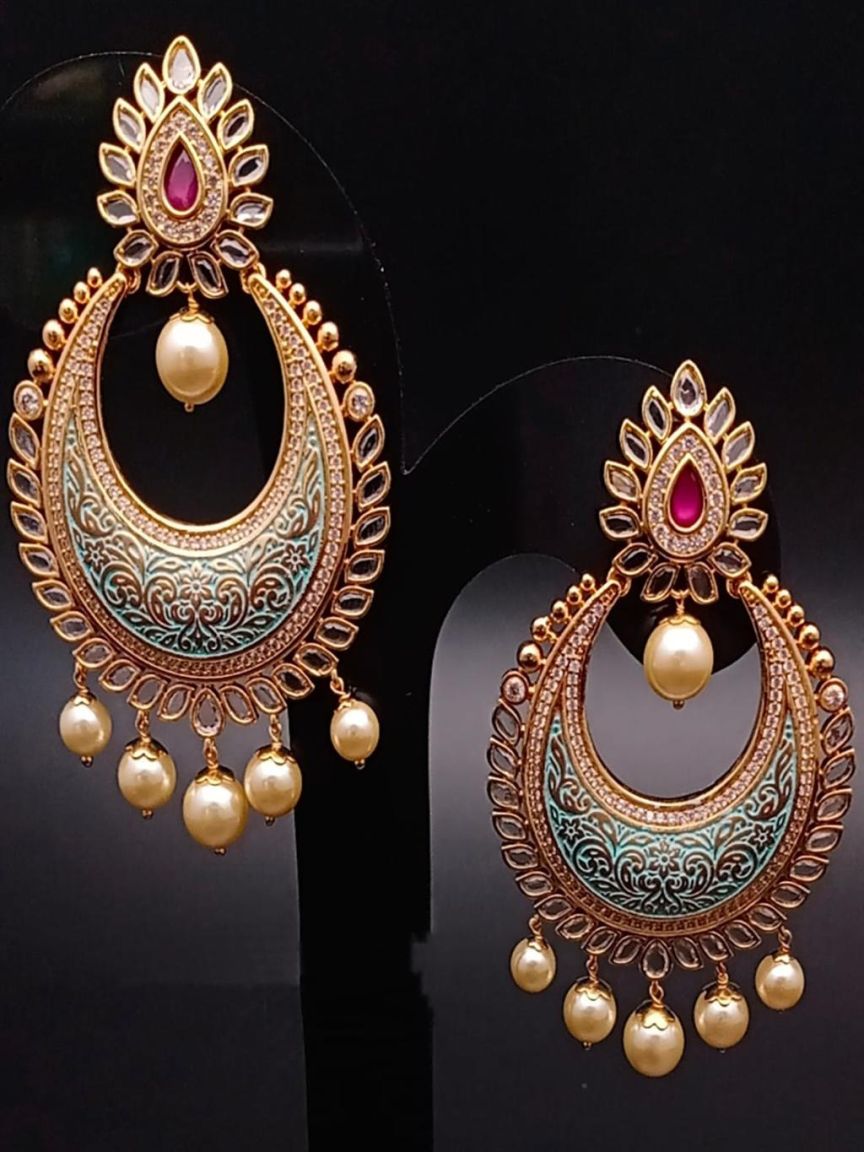 CHAND BALI IN KUNDAN (VILANDI) STYLE | DESIGN - 48063