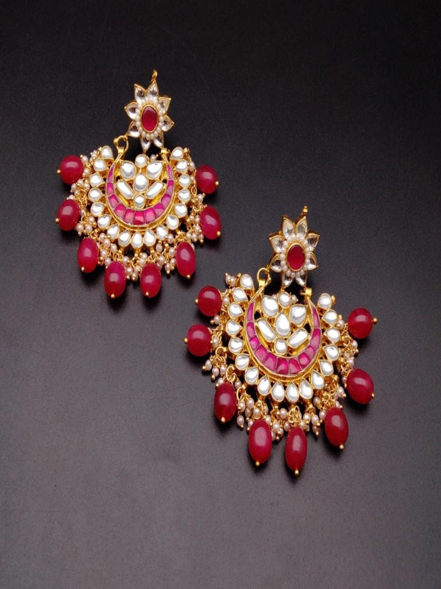 CHAND BALI IN KUNDAN (VILANDI) STYLE | DESIGN - 48072
