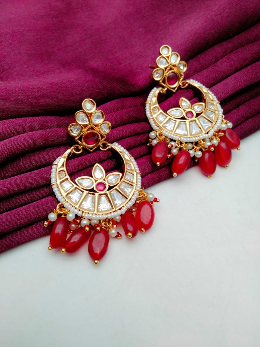 CHAND BALI IN KUNDAN (VILANDI) STYLE | DESIGN - 48078