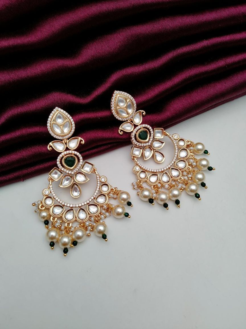 CHAND BALI IN KUNDAN (VILANDI) STYLE | DESIGN - 48083
