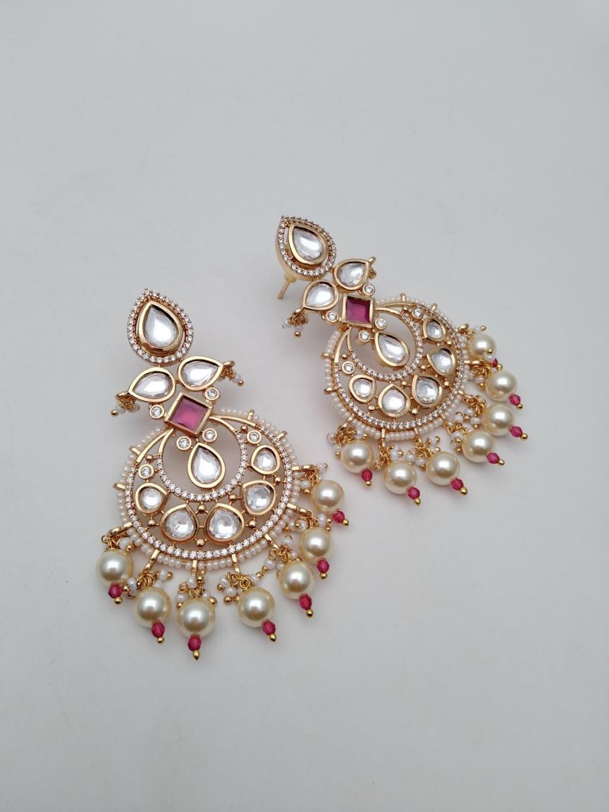 CHAND BALI IN KUNDAN (VILANDI) STYLE | DESIGN - 48087