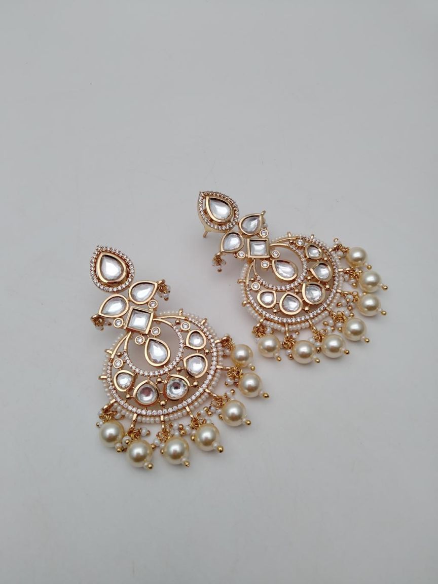 CHAND BALI IN KUNDAN (VILANDI) STYLE | DESIGN - 48087