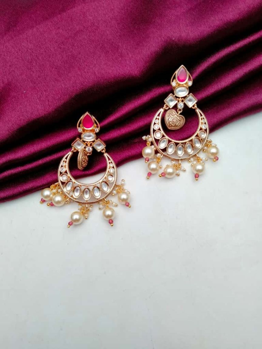 CHAND BALI IN KUNDAN (VILANDI) STYLE | DESIGN - 48088