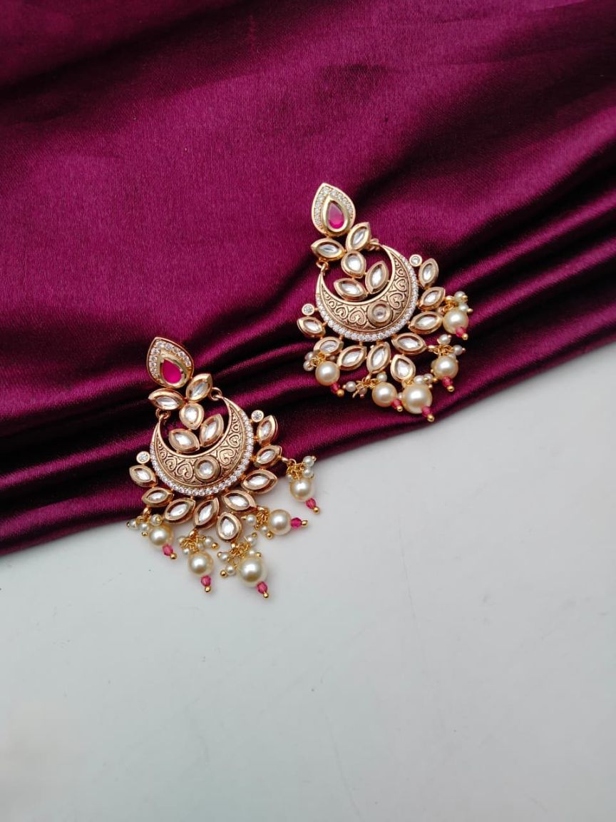 CHAND BALI IN KUNDAN (VILANDI) STYLE | DESIGN - 48104