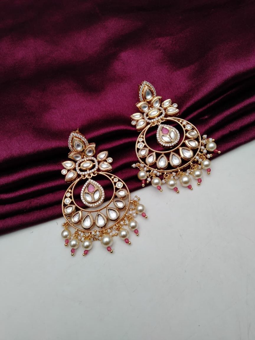 CHAND BALI IN KUNDAN (VILANDI) STYLE | DESIGN - 48105