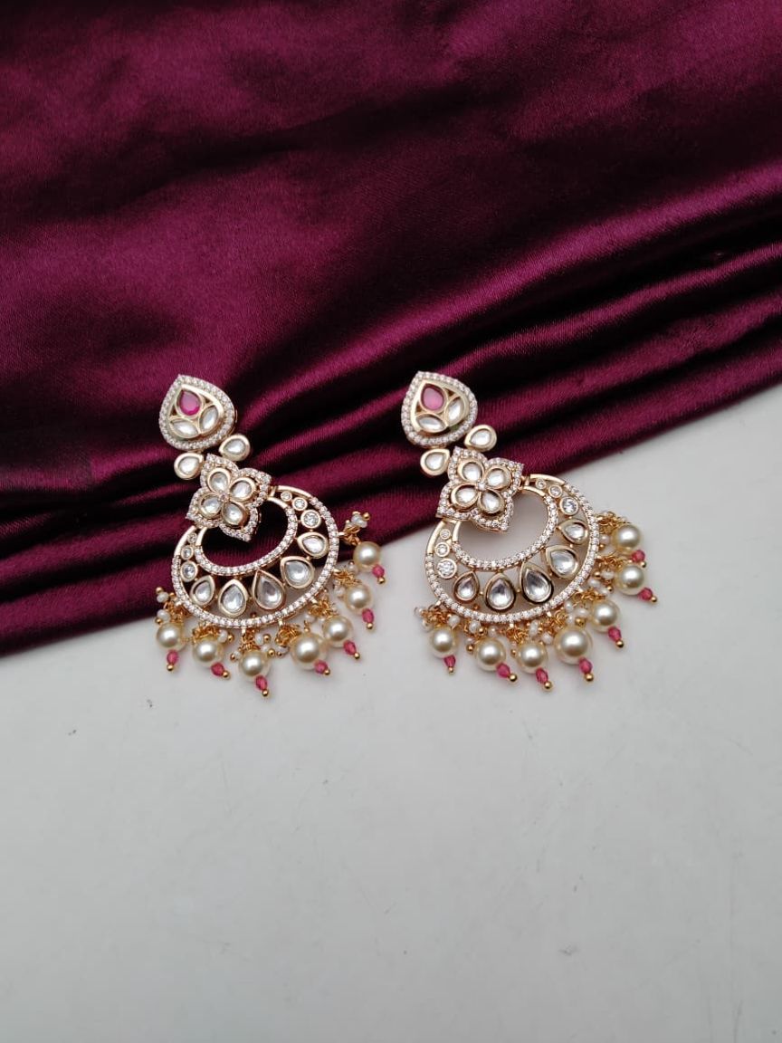 CHAND BALI IN KUNDAN (VILANDI) STYLE | DESIGN - 48106