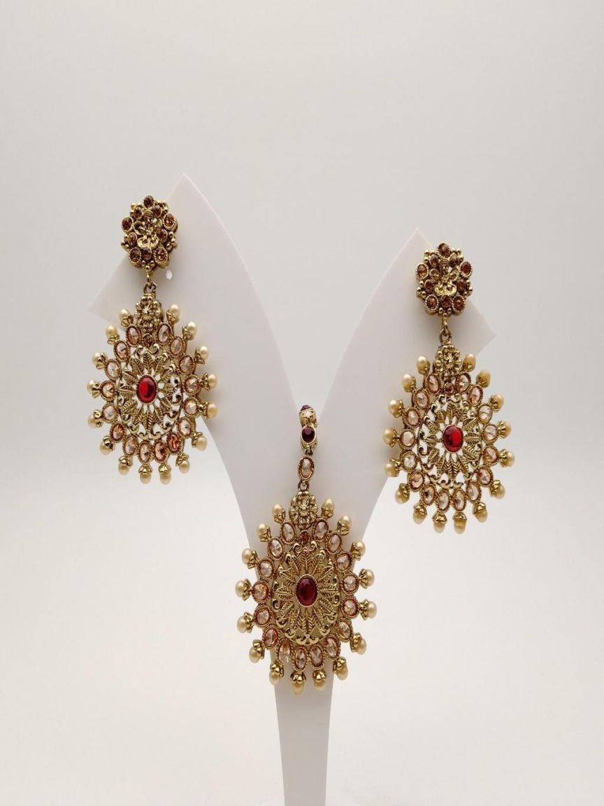 CET IN POLKI (GOLD POLISH) STYLE | DESIGN - 15000