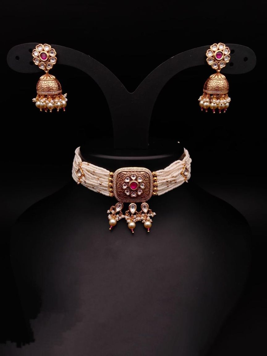 CHOKER IN KUNDAN (VILANDI) STYLE | DESIGN - 16088
