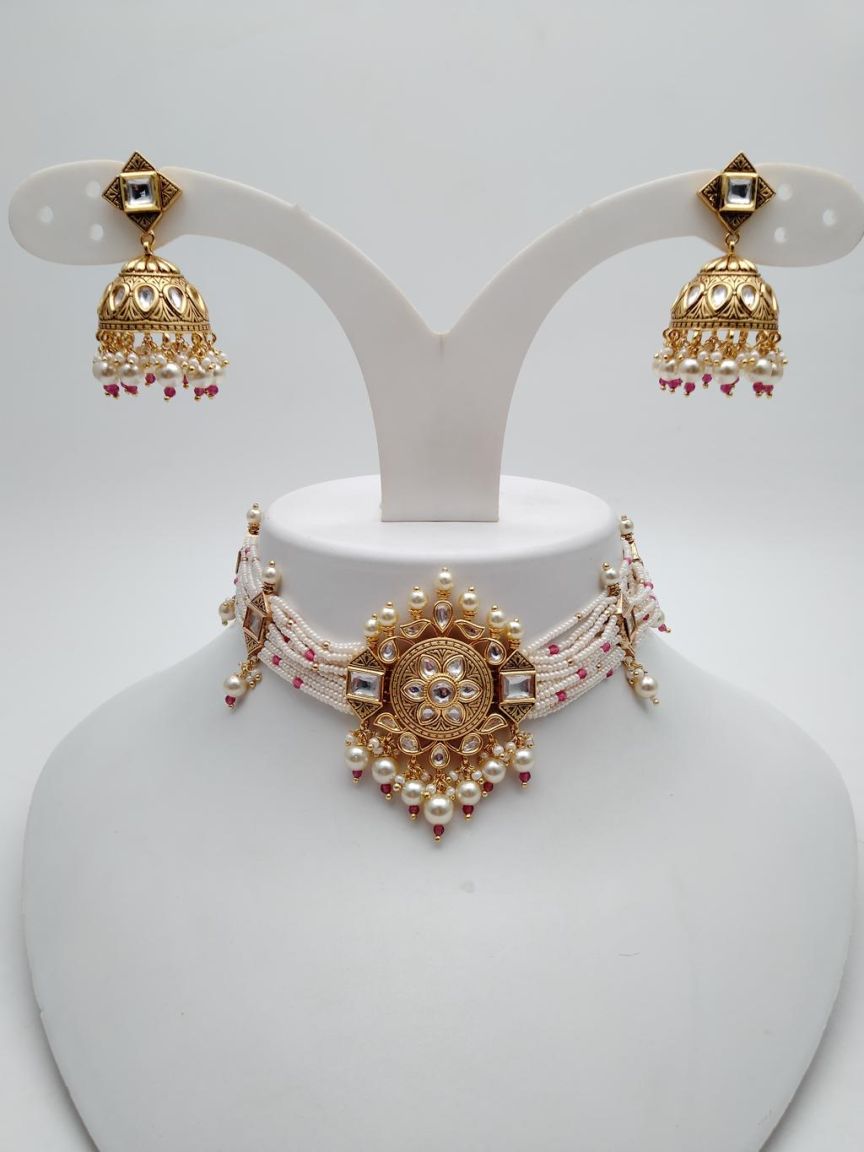 CHOKER IN KUNDAN (VILANDI) STYLE | DESIGN - 16097