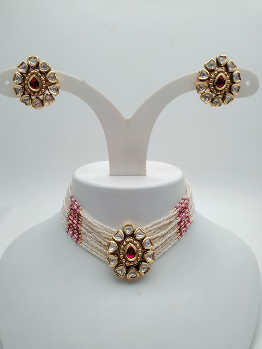 CHOKER IN KUNDAN (VILANDI) STYLE | DESIGN - 16106