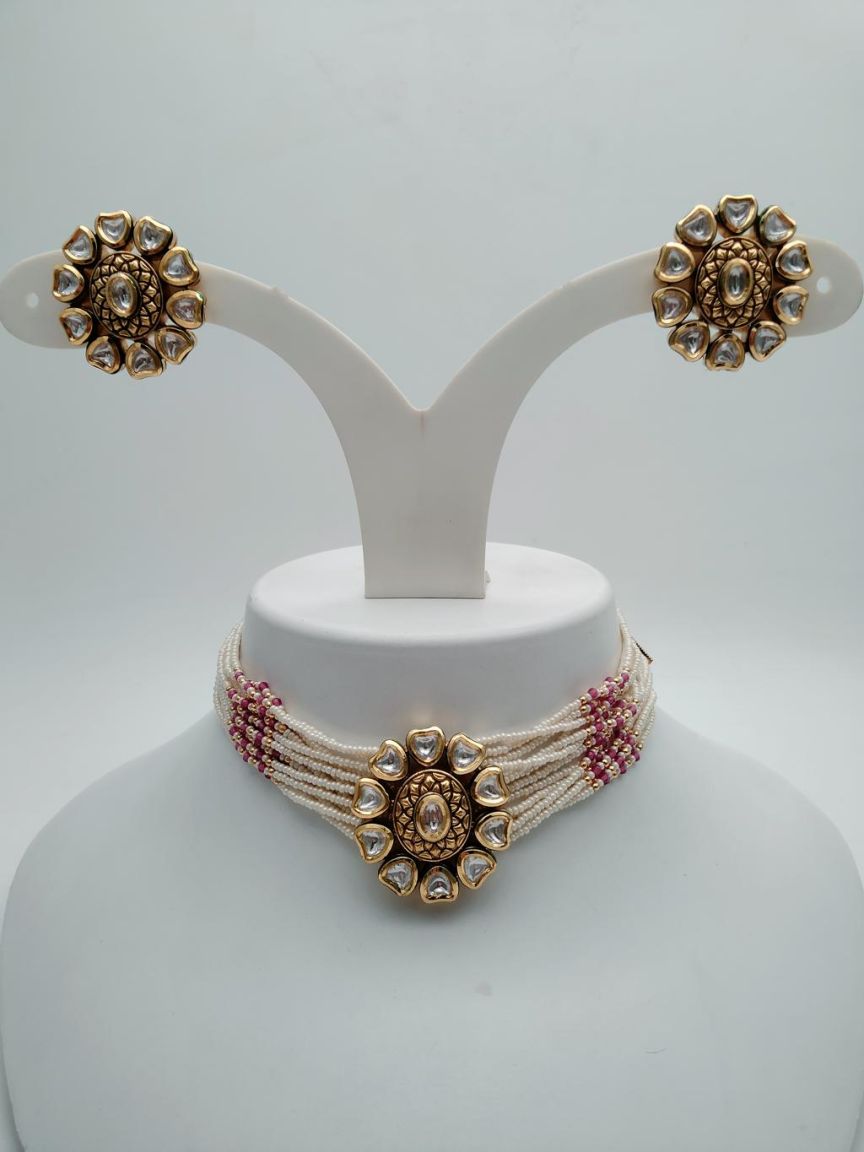 CHOKER IN KUNDAN (VILANDI) STYLE | DESIGN - 16107