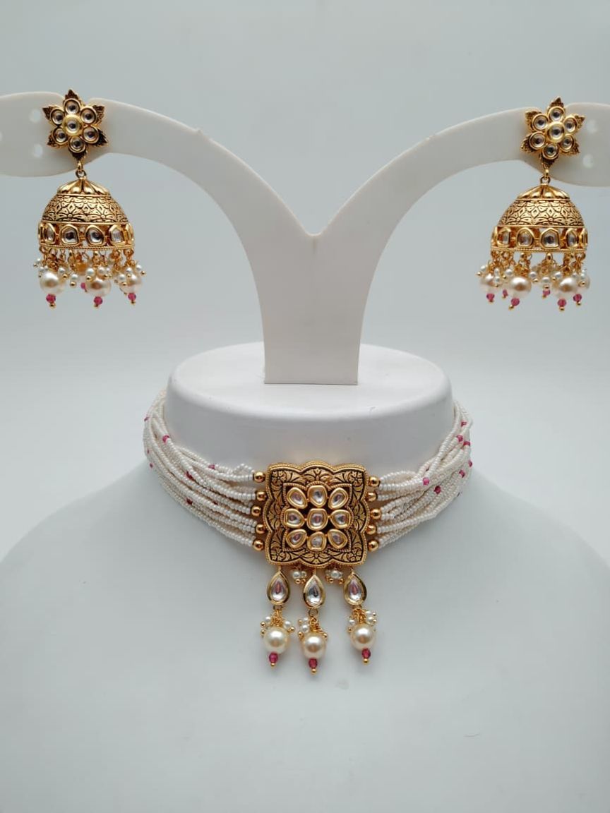 CHOKER IN KUNDAN (VILANDI) STYLE | DESIGN - 16113