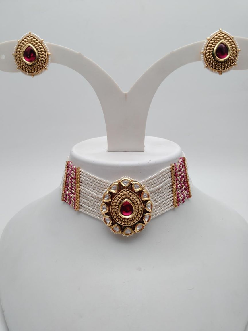 CHOKER IN KUNDAN (VILANDI) STYLE | DESIGN - 16118
