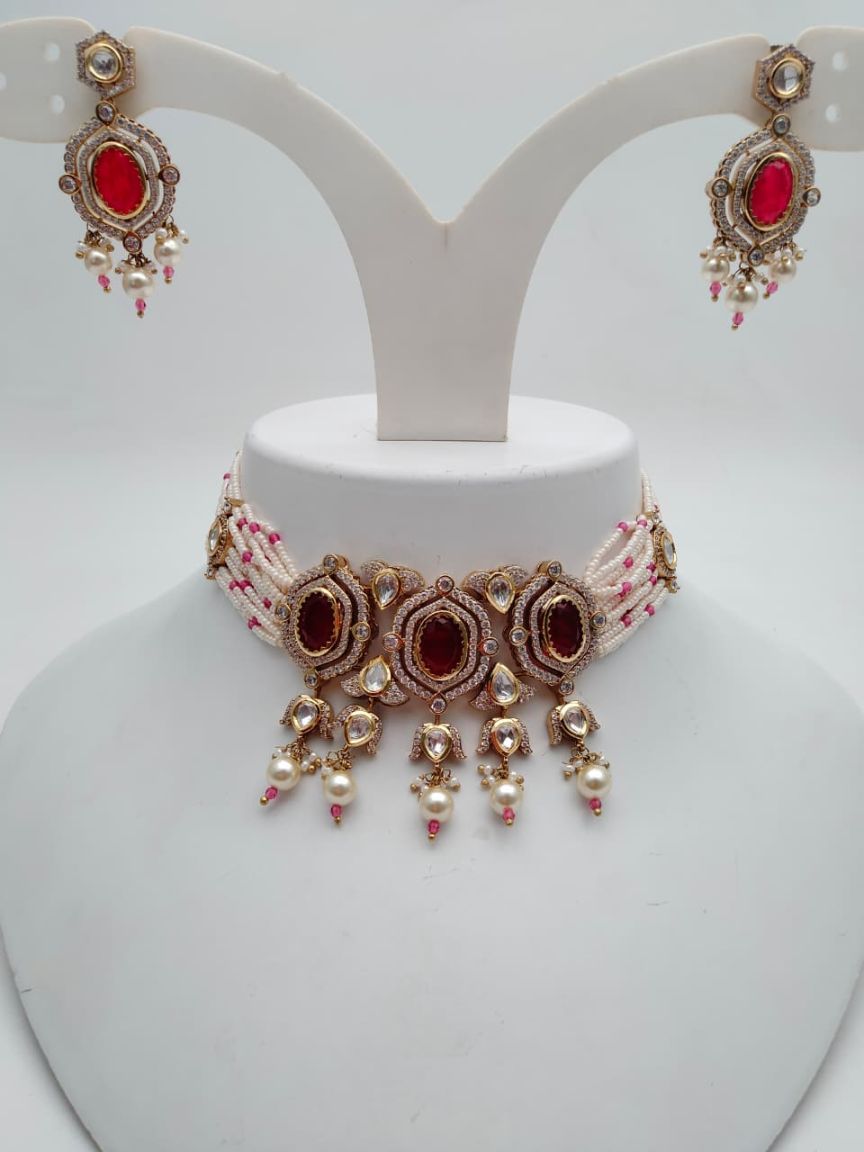 CHOKER IN KUNDAN (VILANDI) STYLE | DESIGN - 16129