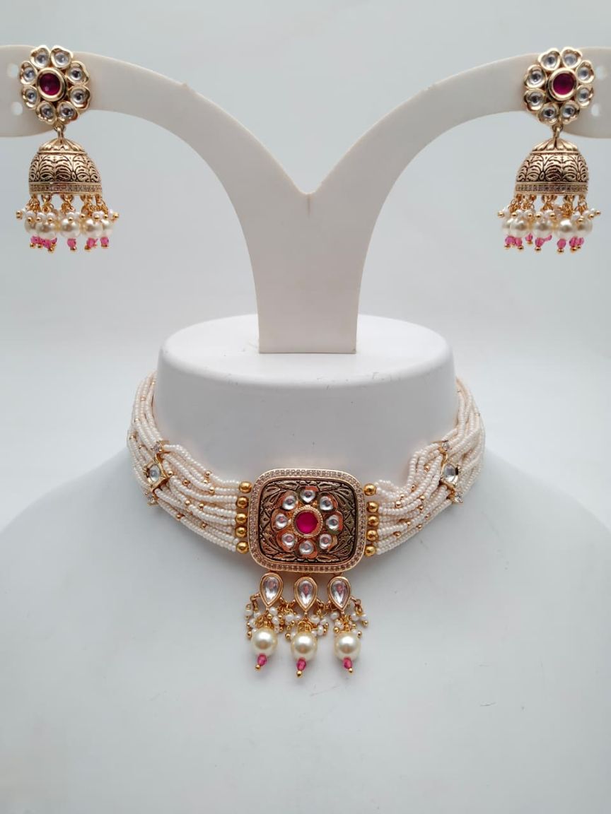 CHOKER IN KUNDAN (VILANDI) STYLE | DESIGN - 16130