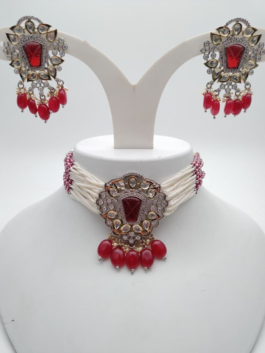 CHOKER IN KUNDAN (VILANDI) STYLE | DESIGN - 16132