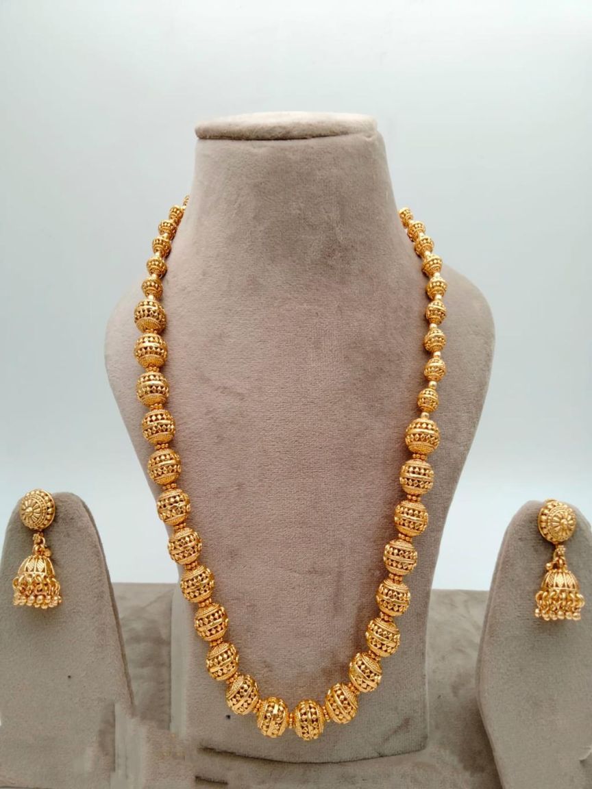 CHAIN MALA IN POLKI (GOLD POLISH) STYLE | DESIGN - 27189