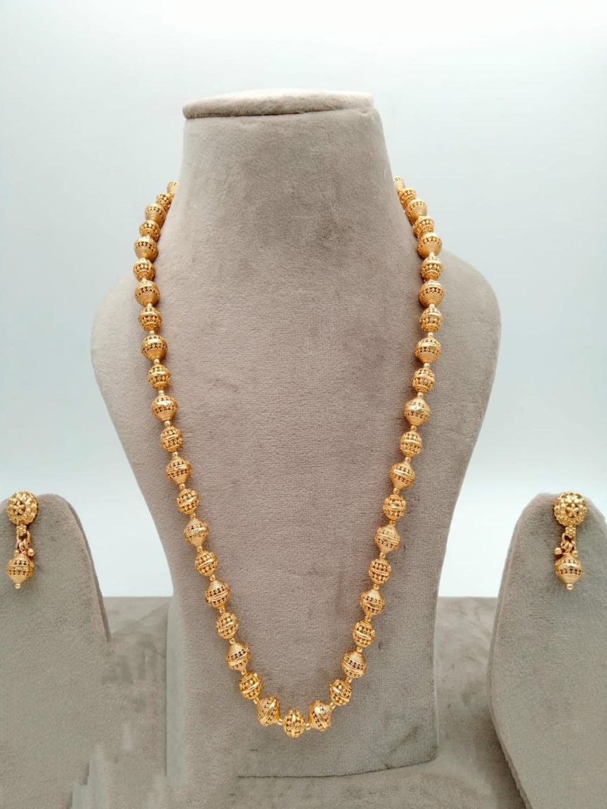 CHAIN MALA IN POLKI (GOLD POLISH) STYLE | DESIGN - 27207