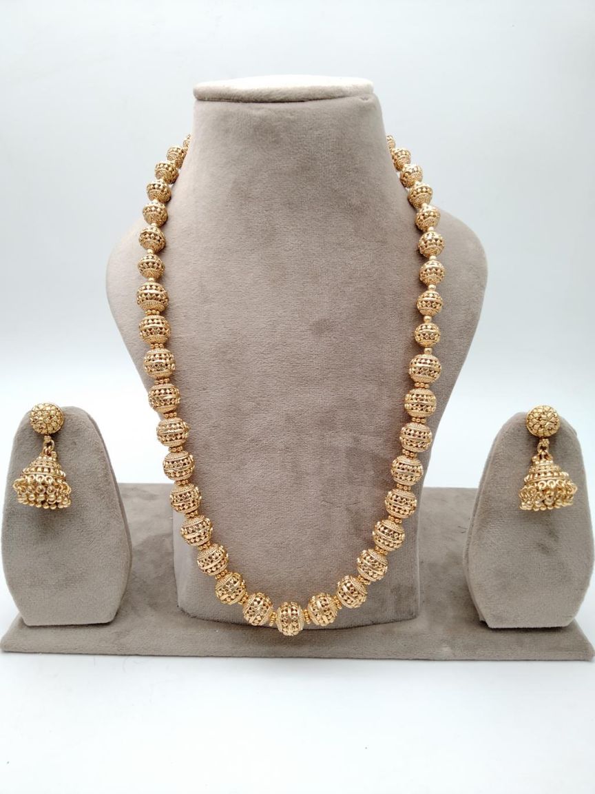 CHAIN MALA IN POLKI (GOLD POLISH) STYLE | DESIGN - 27215