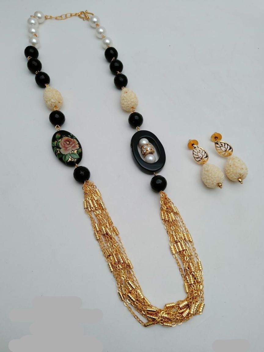 CHAIN MALA IN POLKI (GOLD POLISH) STYLE | DESIGN - 27241