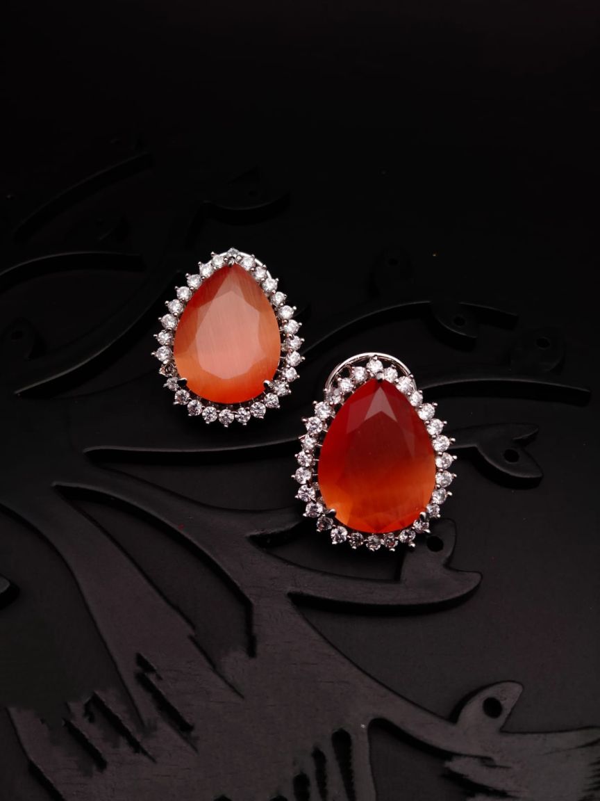 EARRINGS IN AMERICAN DIAMOND JEWELLERY STYLE | DESIGN - 41162