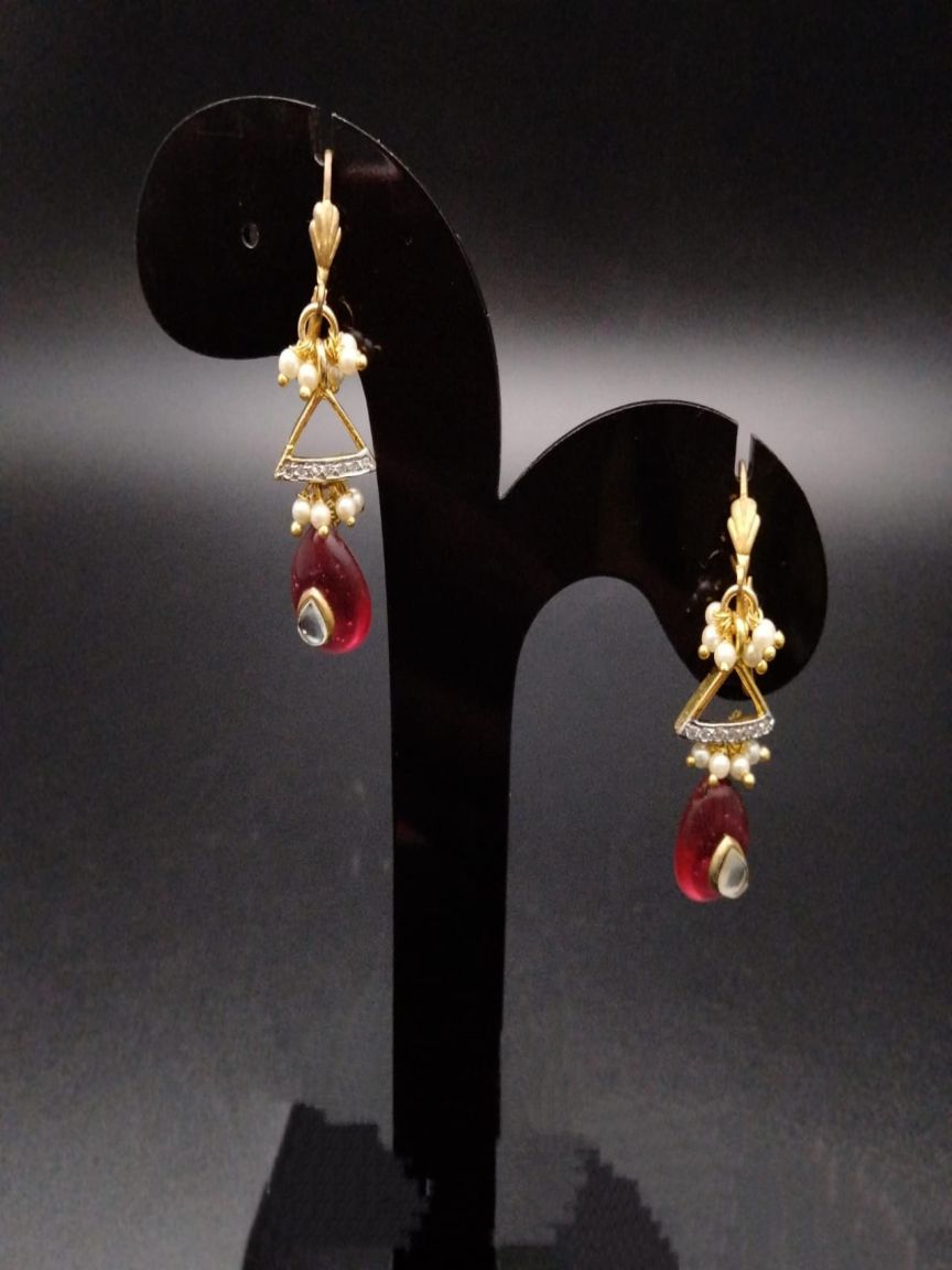 EARRINGS IN AMERICAN DIAMOND JEWELLERY STYLE | DESIGN - 41192