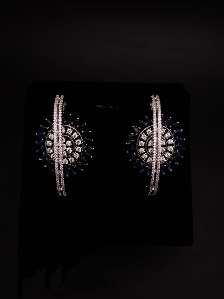 EARRINGS IN AMERICAN DIAMOND JEWELLERY STYLE | DESIGN - 41194