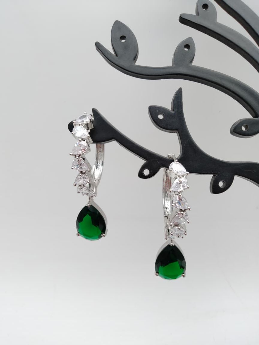 EARRINGS IN AMERICAN DIAMOND JEWELLERY STYLE | DESIGN - 41218