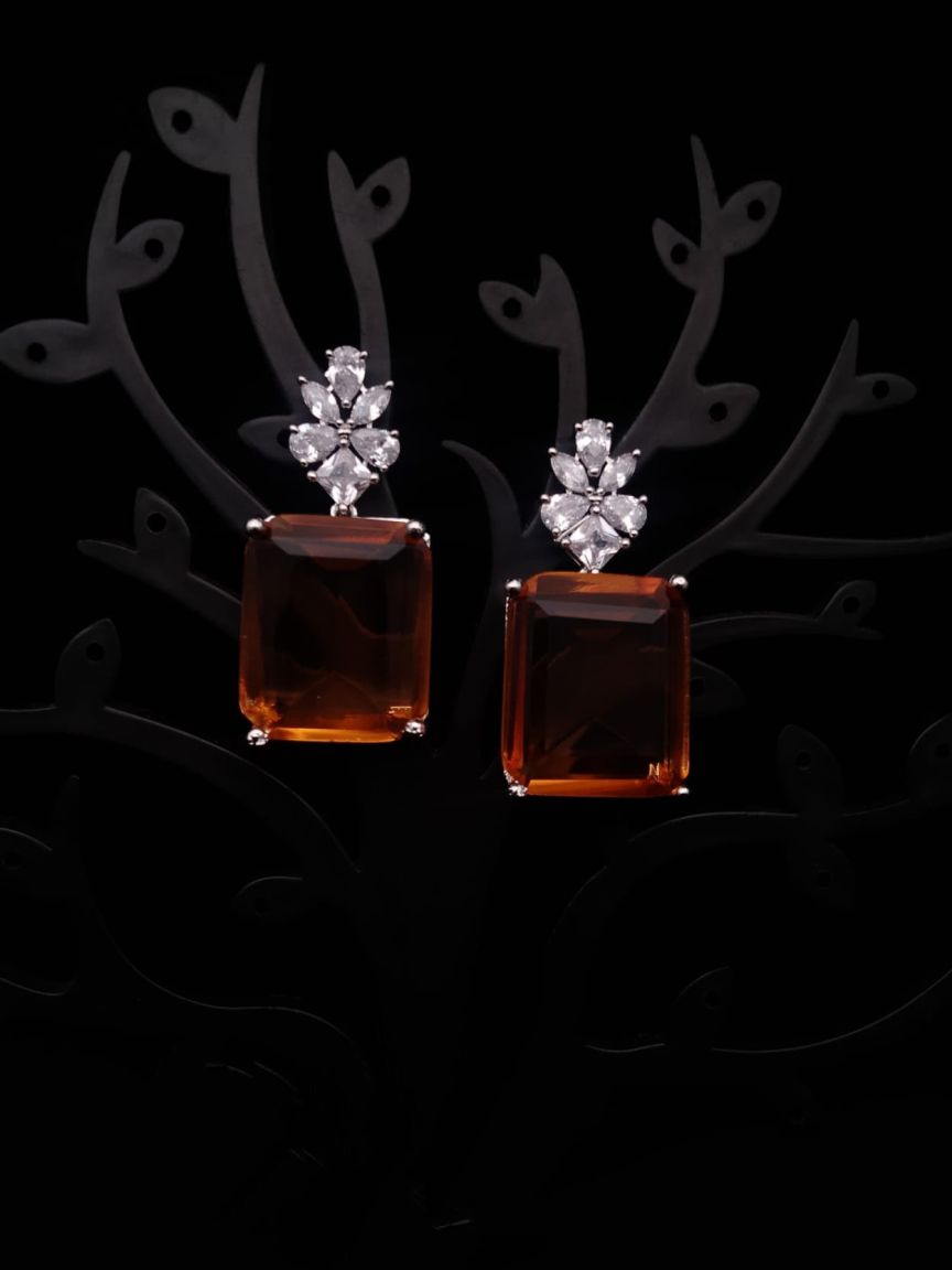 EARRINGS IN AMERICAN DIAMOND JEWELLERY STYLE | DESIGN - 41295