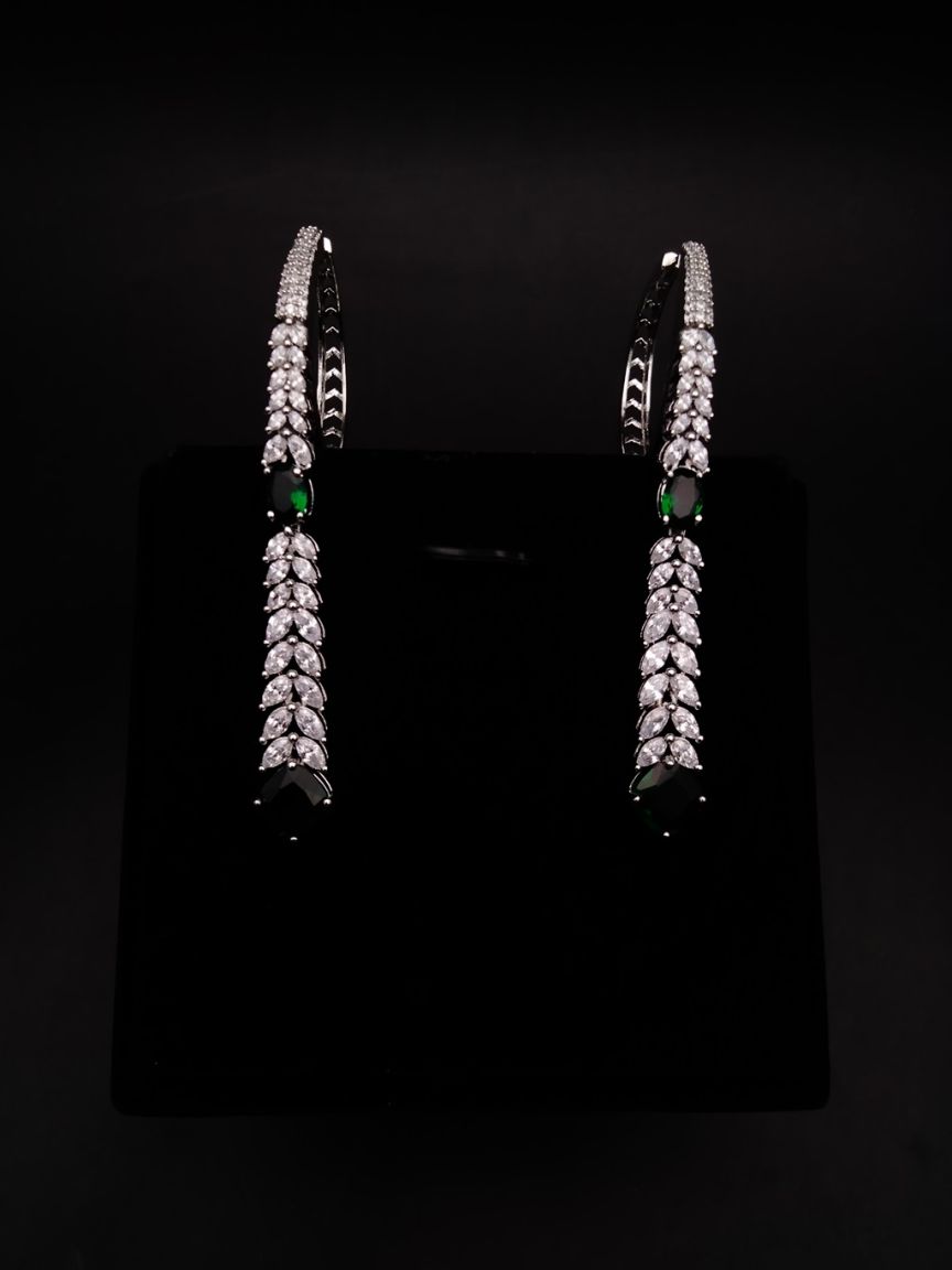 EARRINGS IN AMERICAN DIAMOND JEWELLERY STYLE | DESIGN - 41413