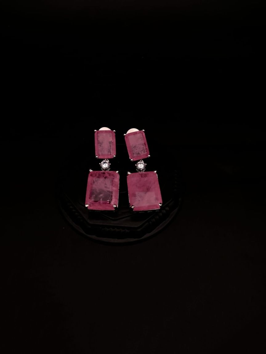 EARRINGS IN AMERICAN DIAMOND JEWELLERY STYLE | DESIGN - 41439