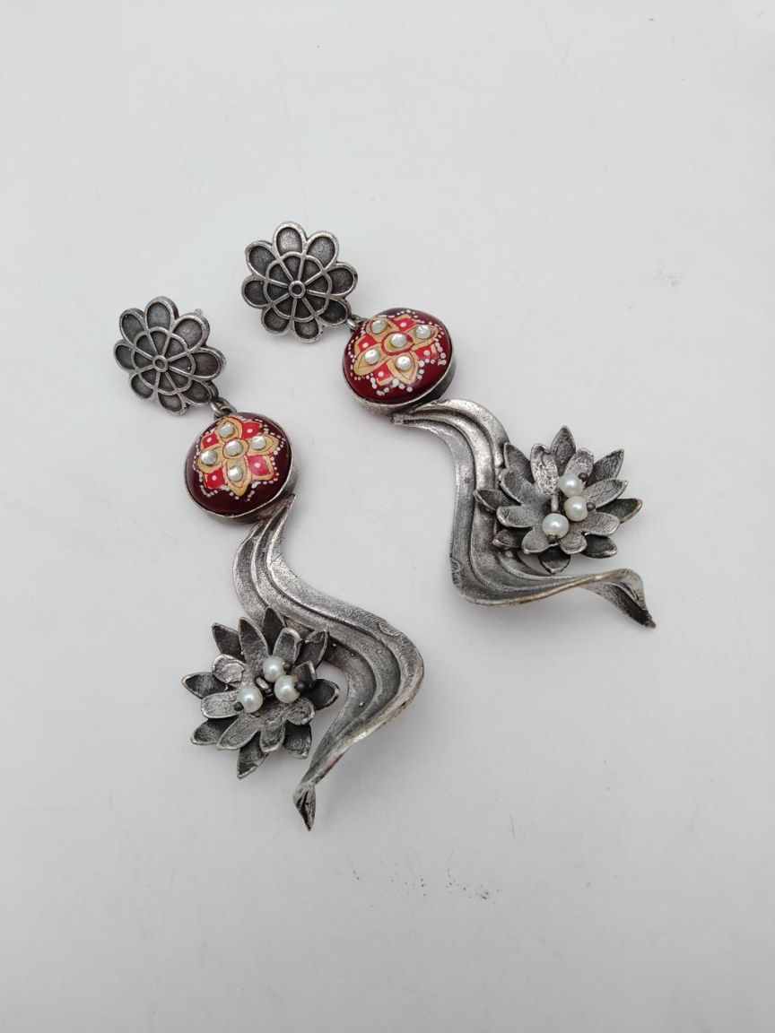 EARRINGS IN OXYDIZED POLISHED STYLE | DESIGN - 96602