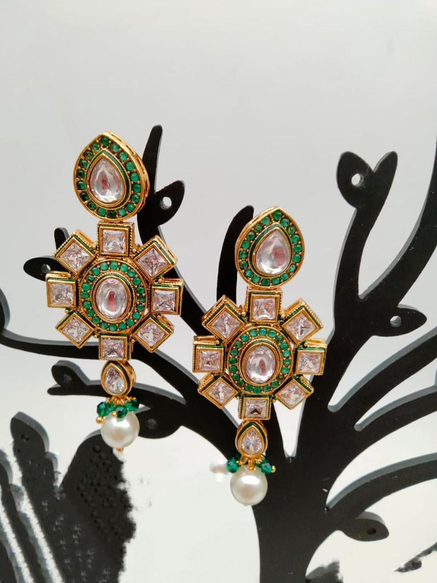 polki-earrings-ERP49107GRGD