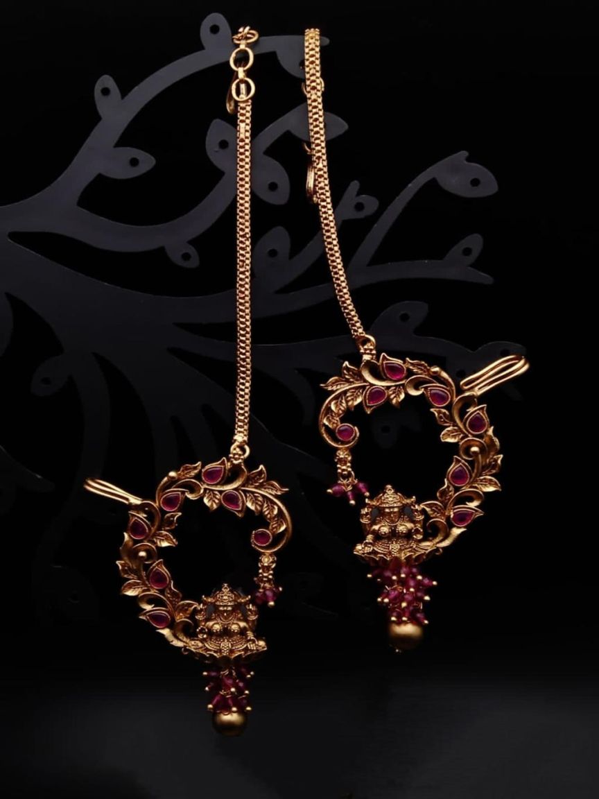 EARRINGS IN POLKI (GOLD POLISH) STYLE | DESIGN - 49130