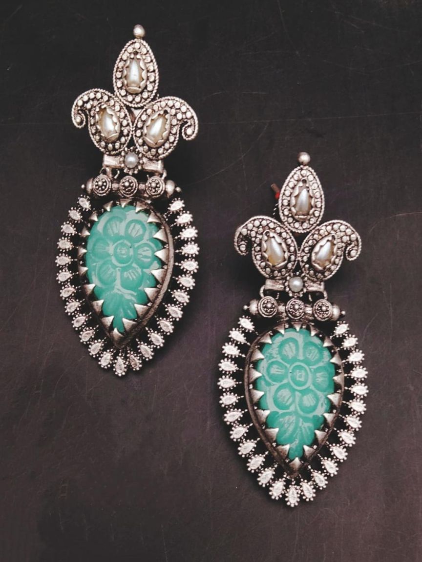 EARRINGS IN POLKI (GOLD POLISH) STYLE | DESIGN - 49154
