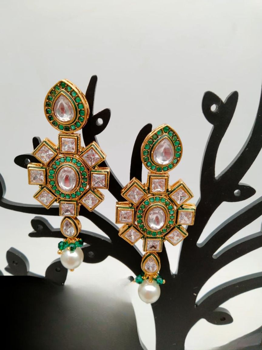 polki-earrings-ERP49195GRGD