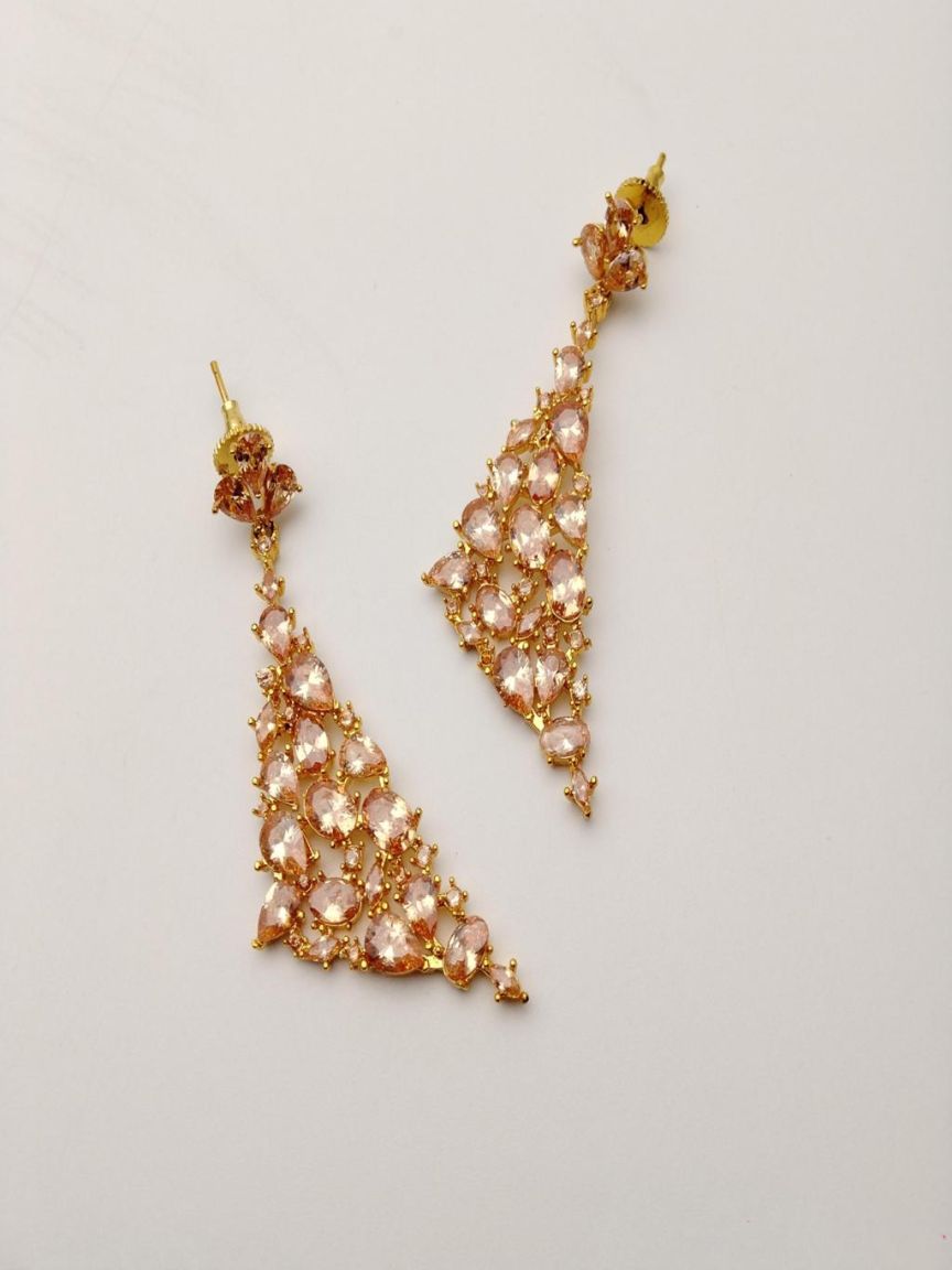 EARRINGS IN POLKI (GOLD POLISH) STYLE | DESIGN - 49235