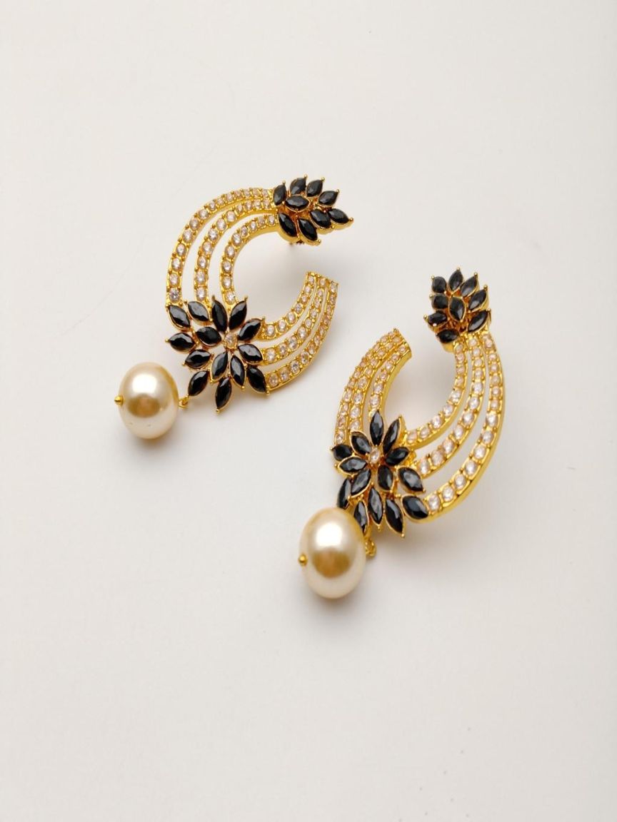 EARRINGS IN POLKI (GOLD POLISH) STYLE | DESIGN - 49253