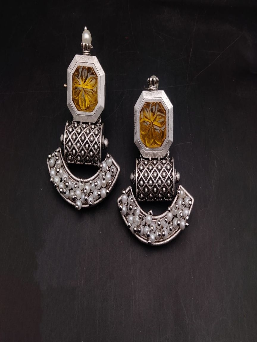 EARRINGS IN POLKI (GOLD POLISH) STYLE | DESIGN - 49284