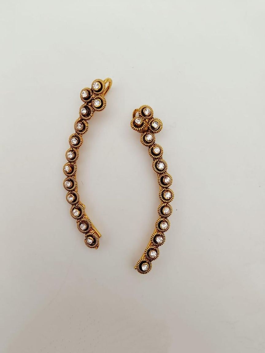 EARRINGS IN POLKI (GOLD POLISH) STYLE | DESIGN - 49299
