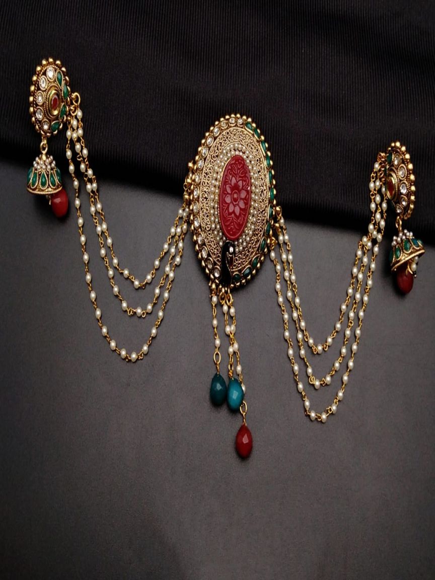 HAIR JUDA IN POLKI (GOLD POLISH) STYLE | DESIGN - 51006