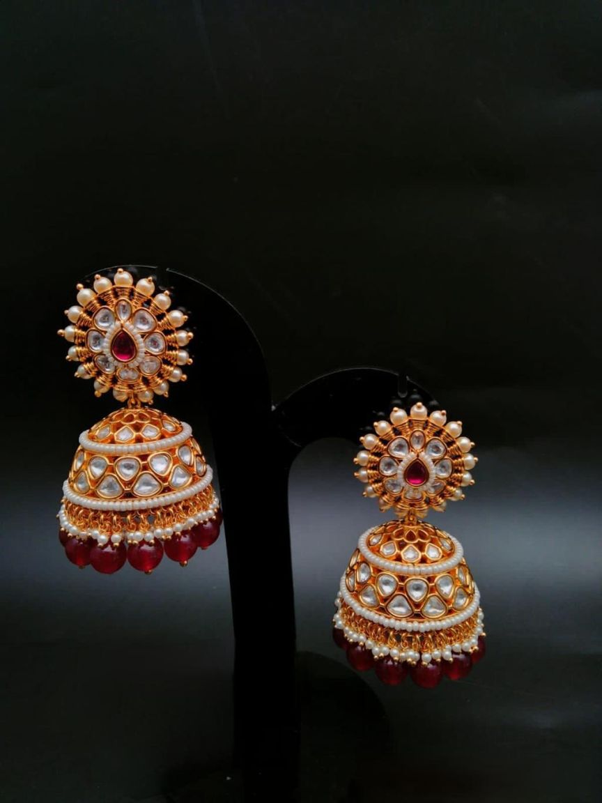 JHUMKA IN KUNDAN (VILANDI) STYLE | DESIGN - 90012